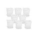 Strong White Plastic Square Plant Flower Pot Planter X5 K2V4 S4X1 Growing O8S8