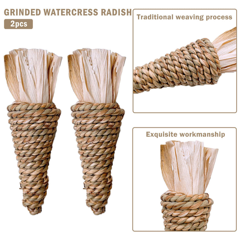 2pcs Rabbit Molar GameToy Woven Carrot Toss Water Grass Supplies for Small Pets