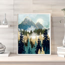 Full Embroidery 3 Strands 11CT Mountain Forest Stamped DIY Cross Stitch Decor