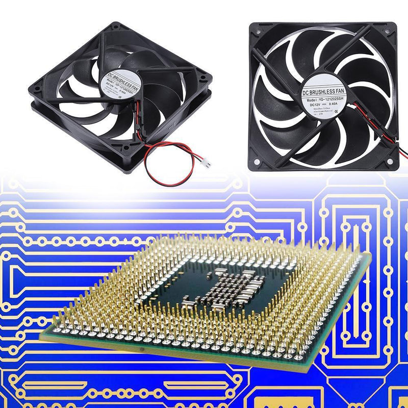 YD-1212025SH DC12V Cooler Fan 118x118x24mm 9 Blades Computer PC Fan