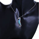 Jewelry Charms Blue Boho Trendy Pendant Necklace Seahorse Animal
