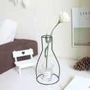 Nordic Retro Iron Line Flower Vase Metal Plant Holder Flowerpot Decor (A)