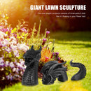 Gothic Dragon Statues Fantasy Animal Dragon Figures Garden Decor (Black) Newly