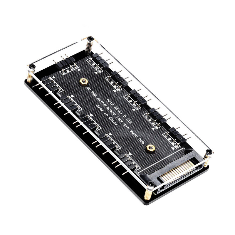 10-Port RGB Fan HUB SATA Power 5V 3PIN ARGB Extension Splitter for Gigabyte MSI