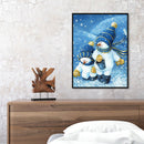 Oil Paint by Numbers Hat Snowman Canvas Artwork Living Room Picture Decoration