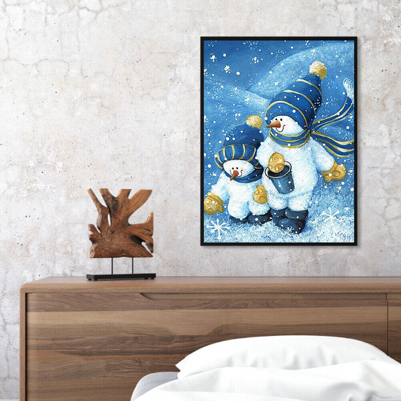 Oil Paint by Numbers Hat Snowman Canvas Artwork Living Room Picture Decoration