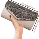 Party Beaded Egg Shape Rhinestones Clutch Chain Purse Evening Bag Shoulder