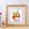 2 Strands Smiling Dog Partial Embroidery Stamped Cross Stitch Home Decor Gifts
