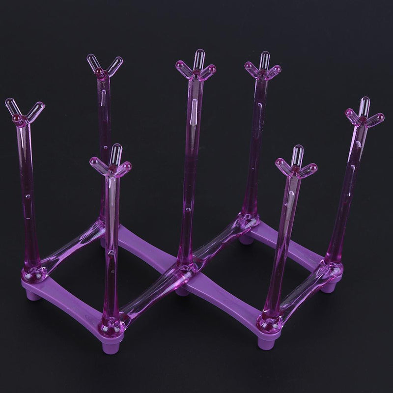 Glass Cup Bottle Drying Rack Drainer Shelf Holder Kitchen Organizer(Purple)