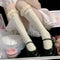 Elastic Maid Girl Gift Knee High Lace Bow Socks Transparent Lolita Socks
