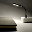 LED USB Night Light Desk Book Light Portable Lamp Bendable Lighting (Black)