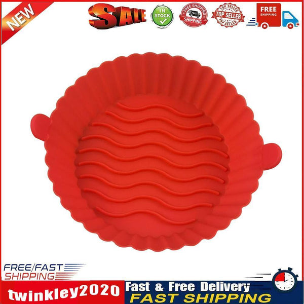 Silicone Air Fryer Liner Non-Stick Fryer Basket Steamers Oil Mat (Red) Newly