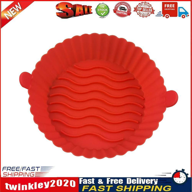 Silicone Air Fryer Liner Non-Stick Fryer Basket Steamers Oil Mat (Red) Newly