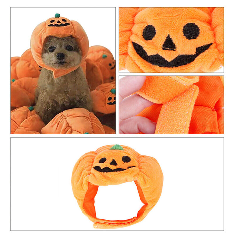 Adjustable Soft Halloween Pet Cat Pumpkin Headdress Cute Dog Decorative Wig Hat