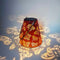 LED Solar Light Hollow Wrought Iron Lantern Butterfly Projection Lamp (A) Newly