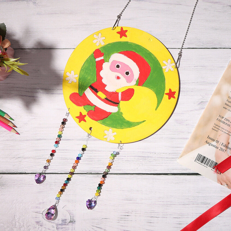 Santa Claus Hanging Pendants DIY Paint By Numbers Kit Handmade Decoration Crafts