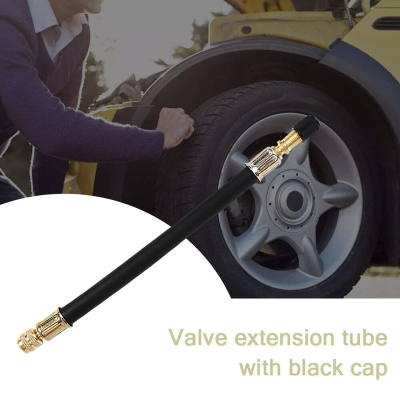 210mm Flexible Rubber Tire Valve Extension Tyre Valve Stem Extender with Ca
