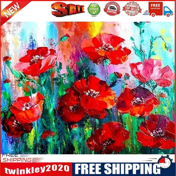 Flowers Oil Painting By Numbers Kit DIY Frameless Picture On Canvas Craft