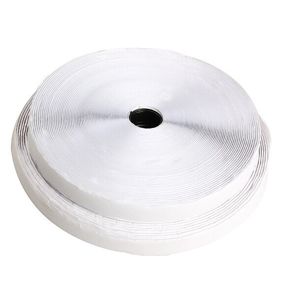 2 Rolls Self Adhesive Magic Hook Rough Loop Tape Fastener 25m White Newly