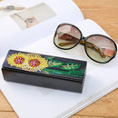 DIY Leather Diamond Painting Glasses Storage Case Mosaic Kit (Q35 Flower) Newly