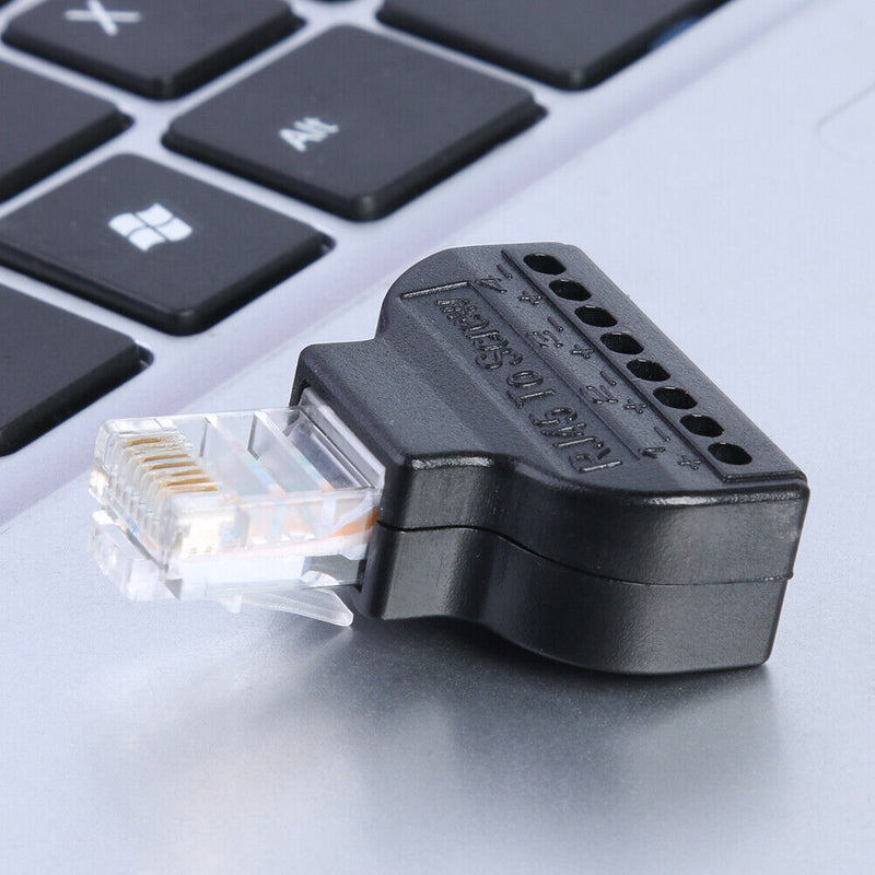 RJ45 Ethernet Male Plug to 8-Pin AV Screw Connector Adapter for CCTV Digital DVR