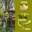 Outdoor Bird Feeding Basin Frog Tree Statue Birdbaths Feeders for Animal