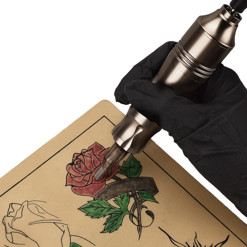 Tattoo Rotary Pen Kits Permanent Double Ring Hexagon Motor (Pen Coffee)