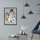 Full Cross Stitch Art Paint 11CT Stamped Snowman Embroidery Wall Ornament Kit