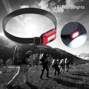 3 Modes Waterproof COB Flashlight Outdoors Headlight Headlamp Torch(Red) Newly