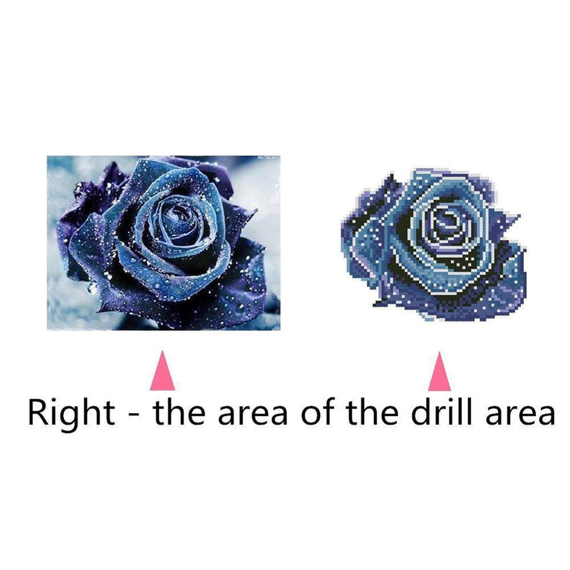 Blue Rose Diamond Painting Embroidery 5D DIY Cross Stitch Home Decor Gift Newly