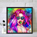Drill Painting DIY Round 5D Diamond Mosaic Kit Heart Fashion Woman Full Picture