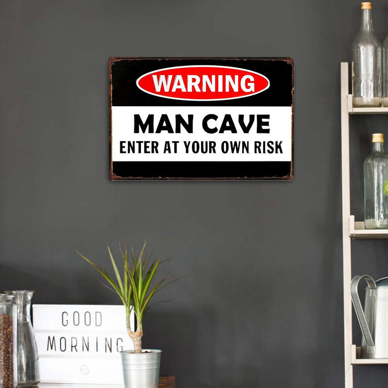 Retro Red Warning Metal Plate Painting for Bar Pub Tin Plaques Wall Sign