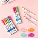 6X Heart Flower Dot Line Shaped Highlighter Pen Color Roller Tip Curve Liner`