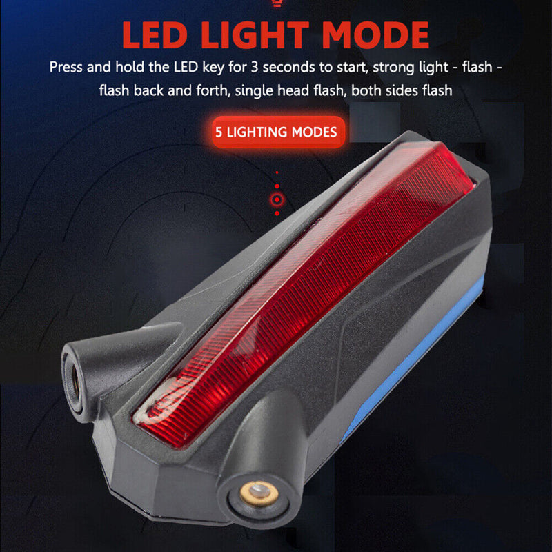 LED Bicycle Rear Light USB Rechargeable Bicycle Rear Light Safety Warning