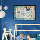 5D DIY Round Drill Diamond Painting Blue Butterfly Letters Art Landscape Mo