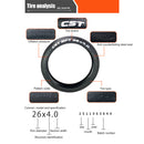 CST Rubber Snowfield Tire Front Rear Wheel Beach Bike Wheel 26 inch Bicycle T