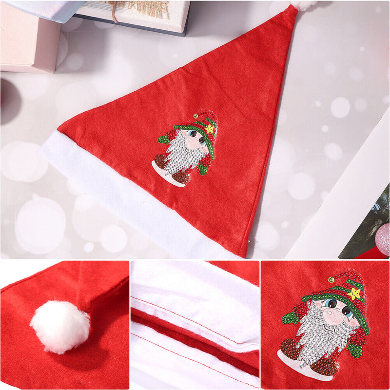 DIY 5D Diamond Painting Kit Rhinestone Christmas Hat Animal Drawing Crafts Gifts
