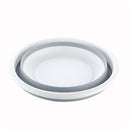 Collapsible Washing Basin Outdoor Travel Folding Silicone Bucket (Grey) Newly