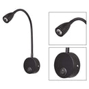 LED Flexible Gooseneck Spotlight 360 Degree Rotation Bedside Lamp (Black) Newly