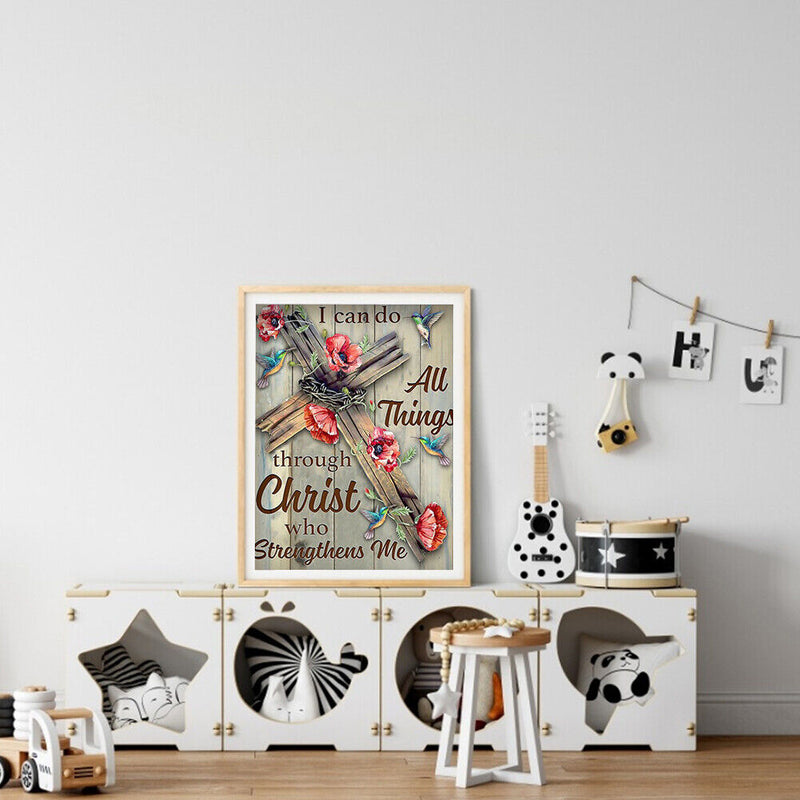 5D DIY Diamond Painting Full Square Drill Cross English