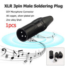 DIY Microphone XLR 3Pin Male Plug Connector Cable Solder Plug MIC Adapter for Am