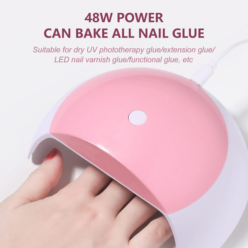Portable 48W 15 LED UV Nail Lamp Gel Polish Dryer Timer Nail Art Manicure Tools