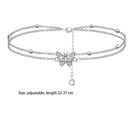 Adjustable Chain Beaded Heart Summer Jewelry Foot Anklet Beach Double Layer