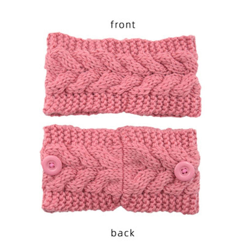 Elastic Candy Color Thick Warm Wide Hairband Knitted Headband Hair Accessories
