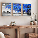 Canvas Paint By Numbers Blue Tree Oil Hand Painted Drawing Kit Home Decoration