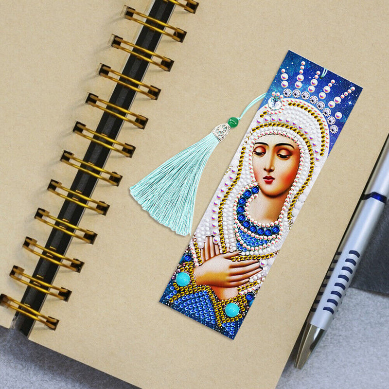 2x 5D DIY Diamond Painting Leather Bookmarks Goddess Cross Stitch Page Marker