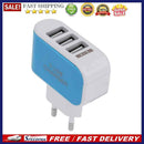 3USB EU Plug LED Mobile Phone Charger Multi-Head Travel Charger(2A)(Blue)
