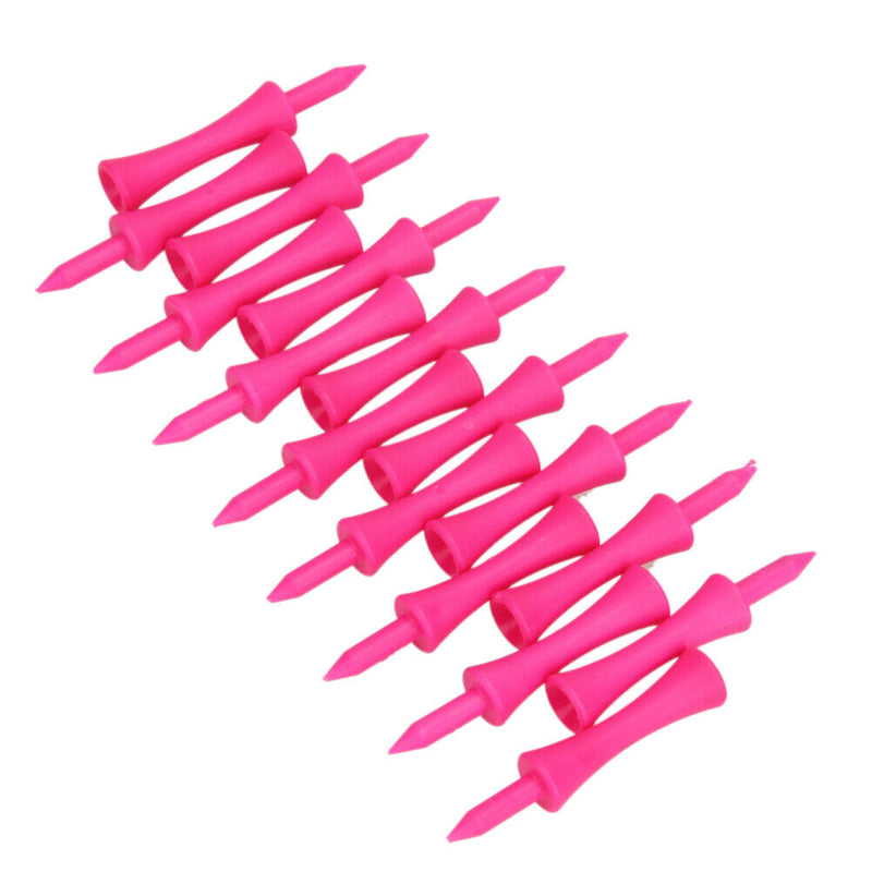 100 Pink Plastic Castle Step Grad Golf Tees up Height 39mm Newly