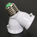 2 in 1 E27 Lamp Base Refractory Material Holder Converter Female 2E27 Y-Shape