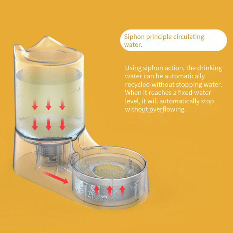 Cat Bowl Plastic Puppy Feeding Dish Feeder Kitten Automatic Drinking Fountain